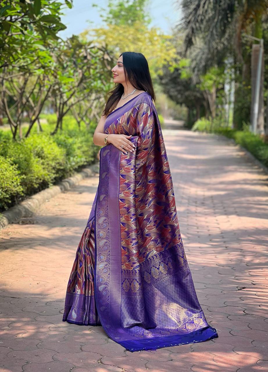 Traditional Kanchipattu Silk Saree with Zari