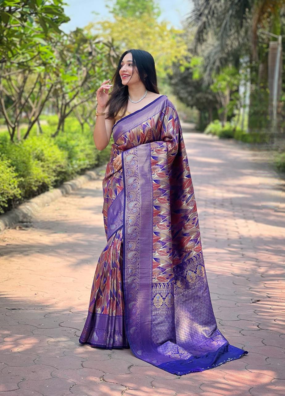Traditional Kanchipattu Silk Saree with Zari