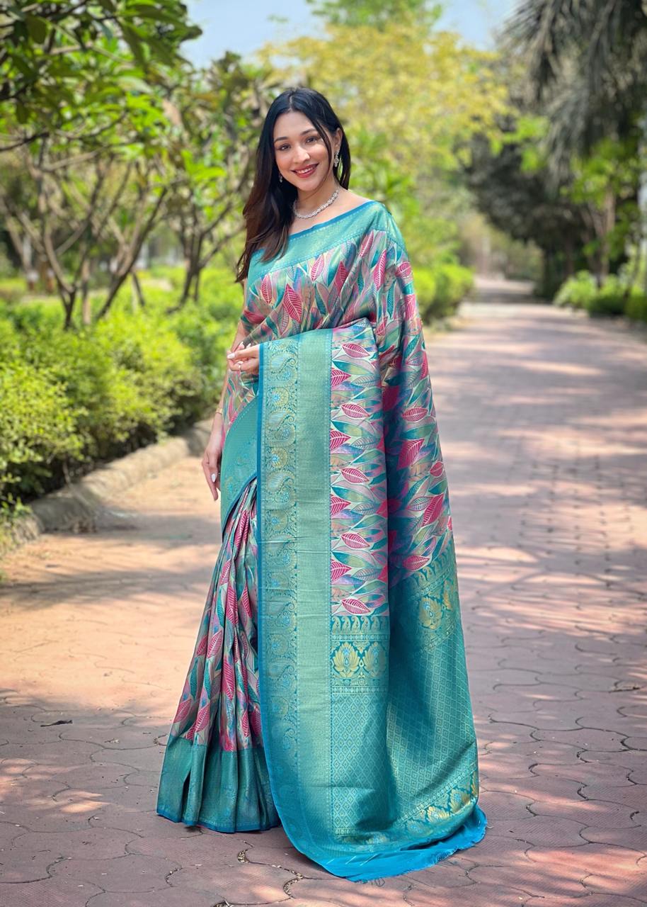 Traditional Kanchipattu Silk Saree with Zari