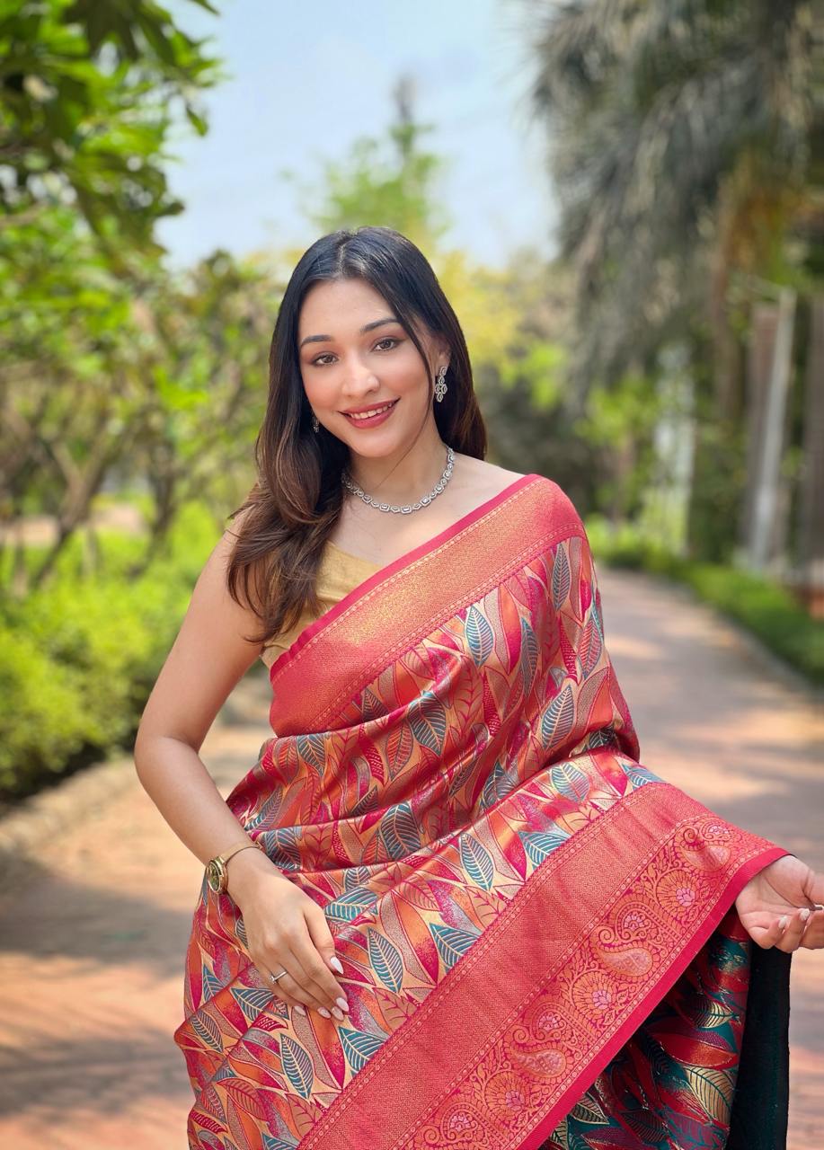 Traditional Kanchipattu Silk Saree with Zari