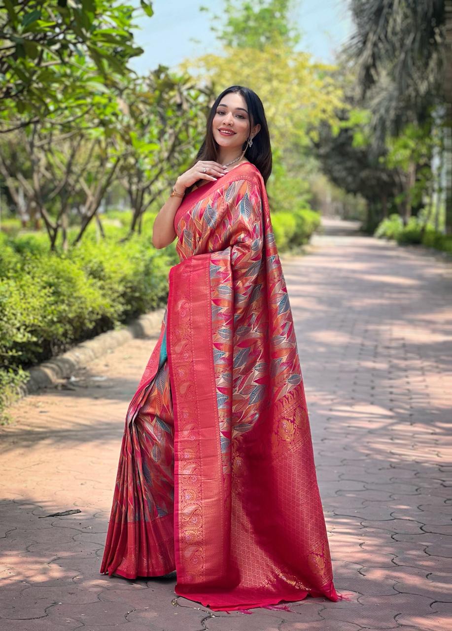 Traditional Kanchipattu Silk Saree with Zari