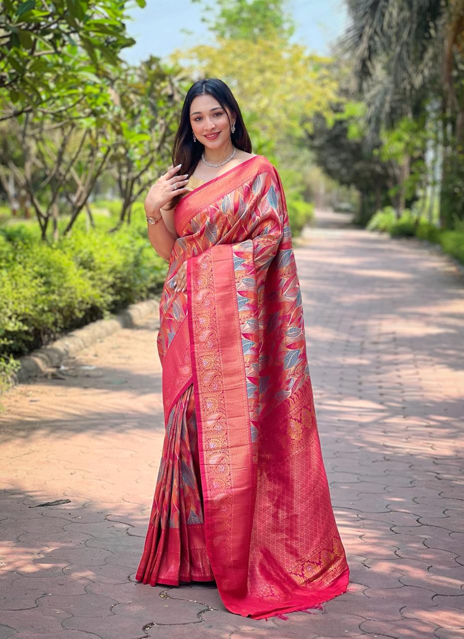 Traditional Kanchipattu Silk Saree with Zari