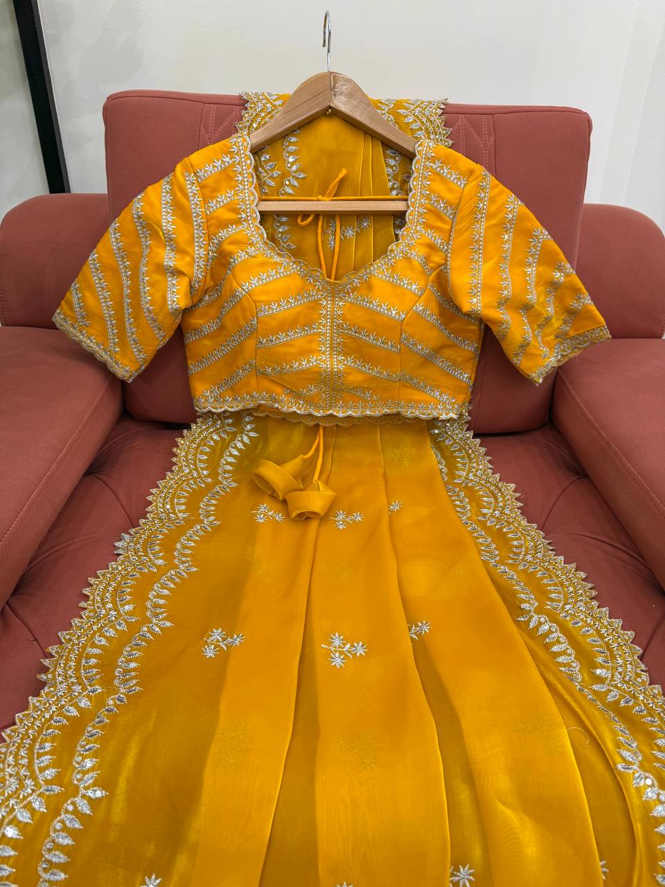 Beautiful Silk Saree with Silver Embroidery