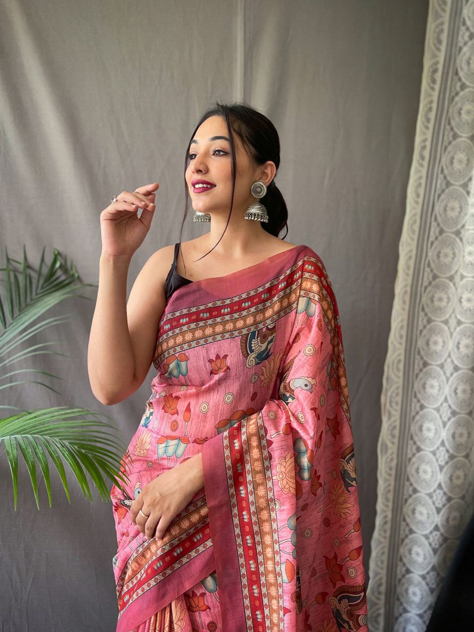 Pure Malai Cotton Saree With Big Border