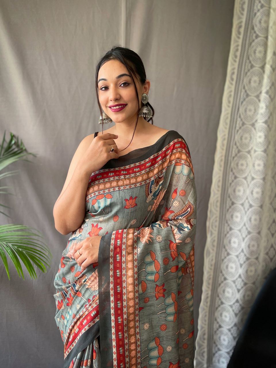 Pure Malai Cotton Saree With Big Border