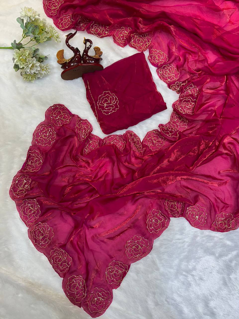 Beautiful Colors In Super Trending Handwork Designer Saree