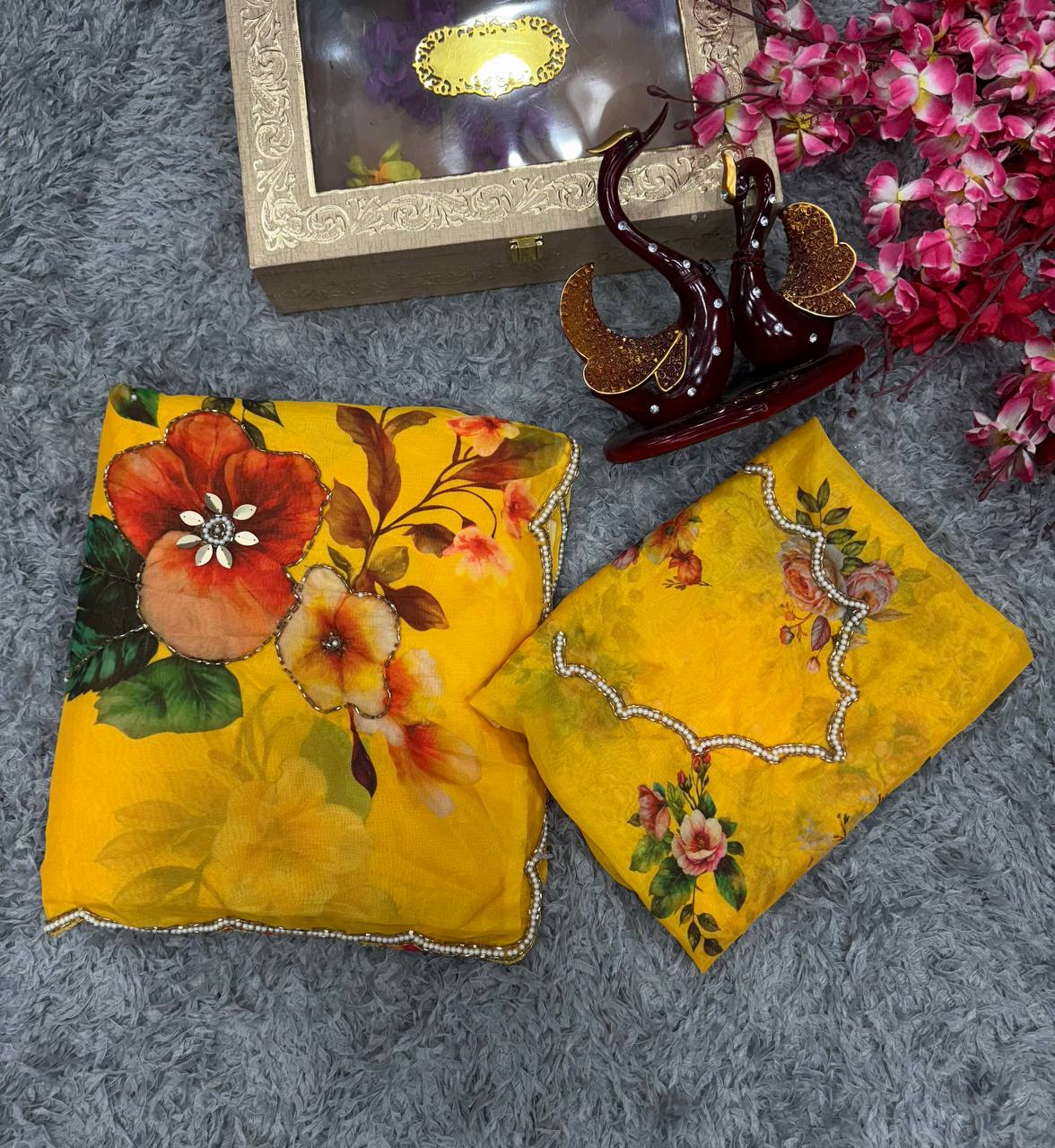Exclusive Floral Handwork Saree