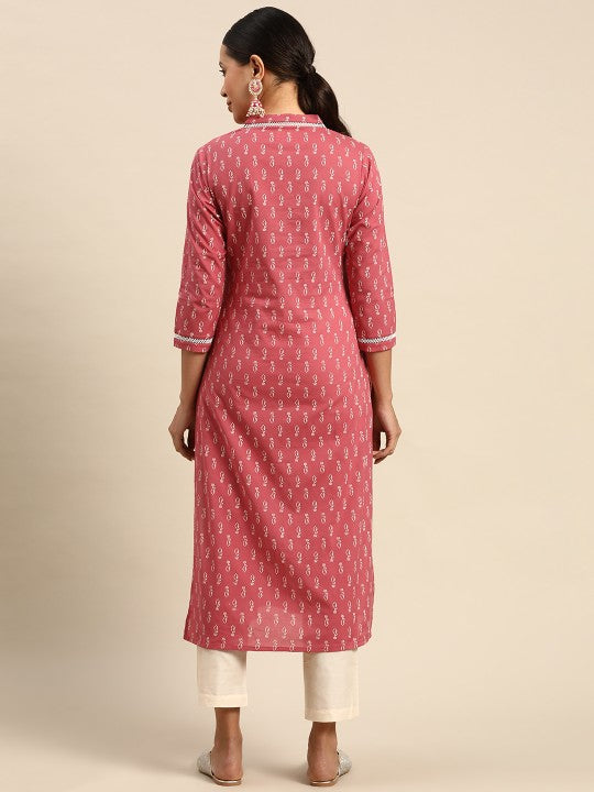 Ethnic Motifs Printed v neck Kurta