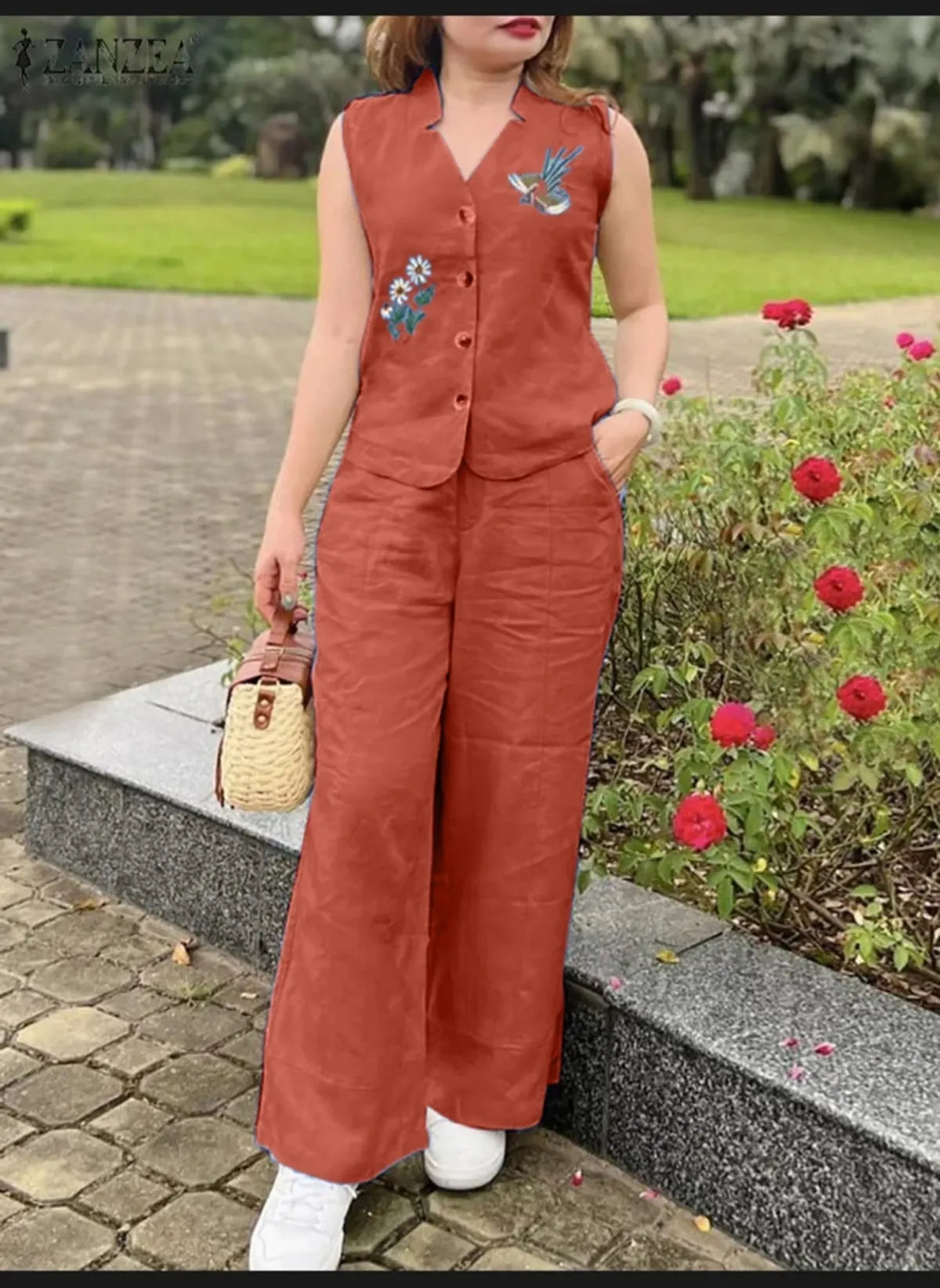 Sleeveless Embroidered Co-ord sets