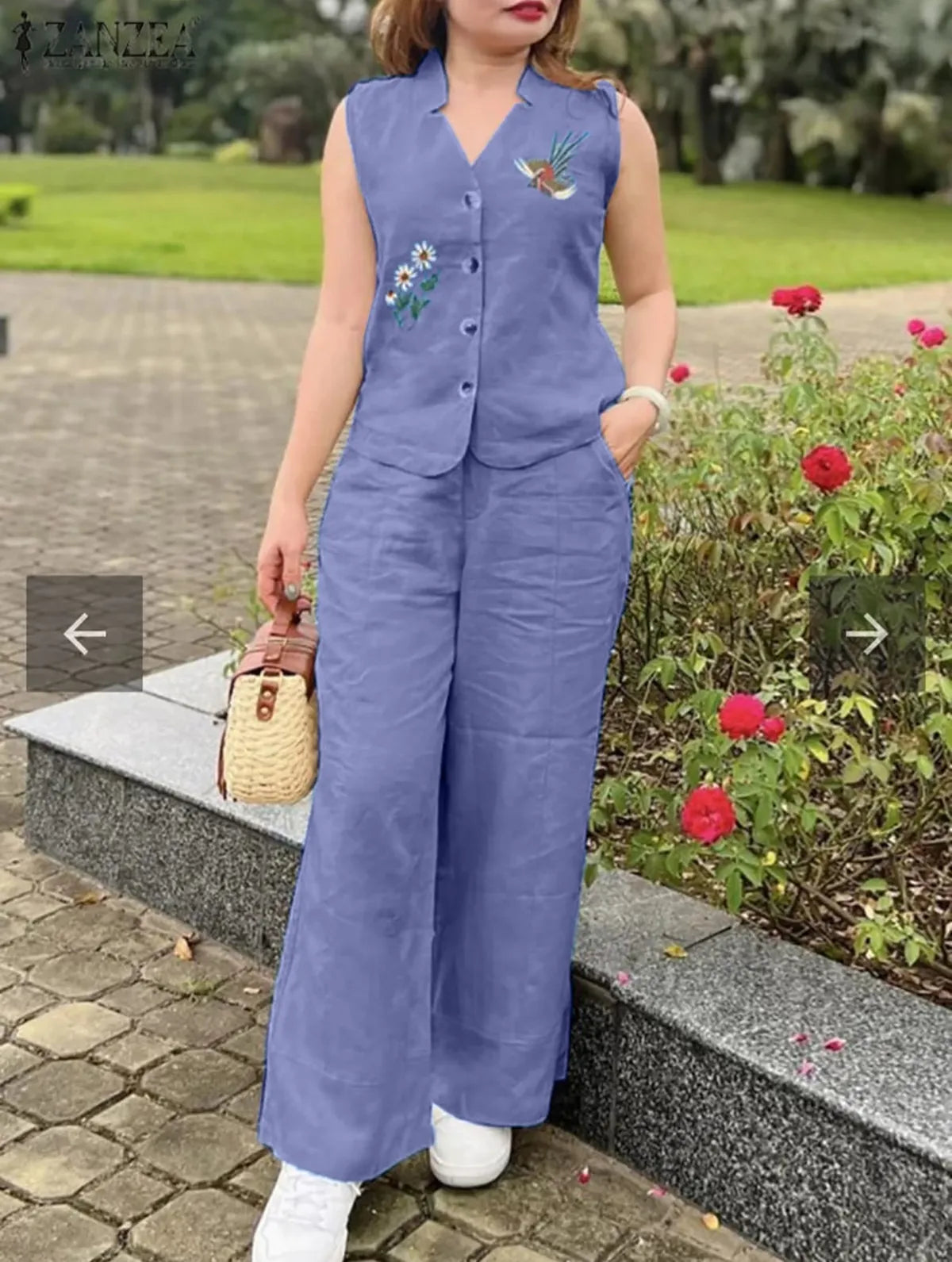 Sleeveless Embroidered Co-ord sets