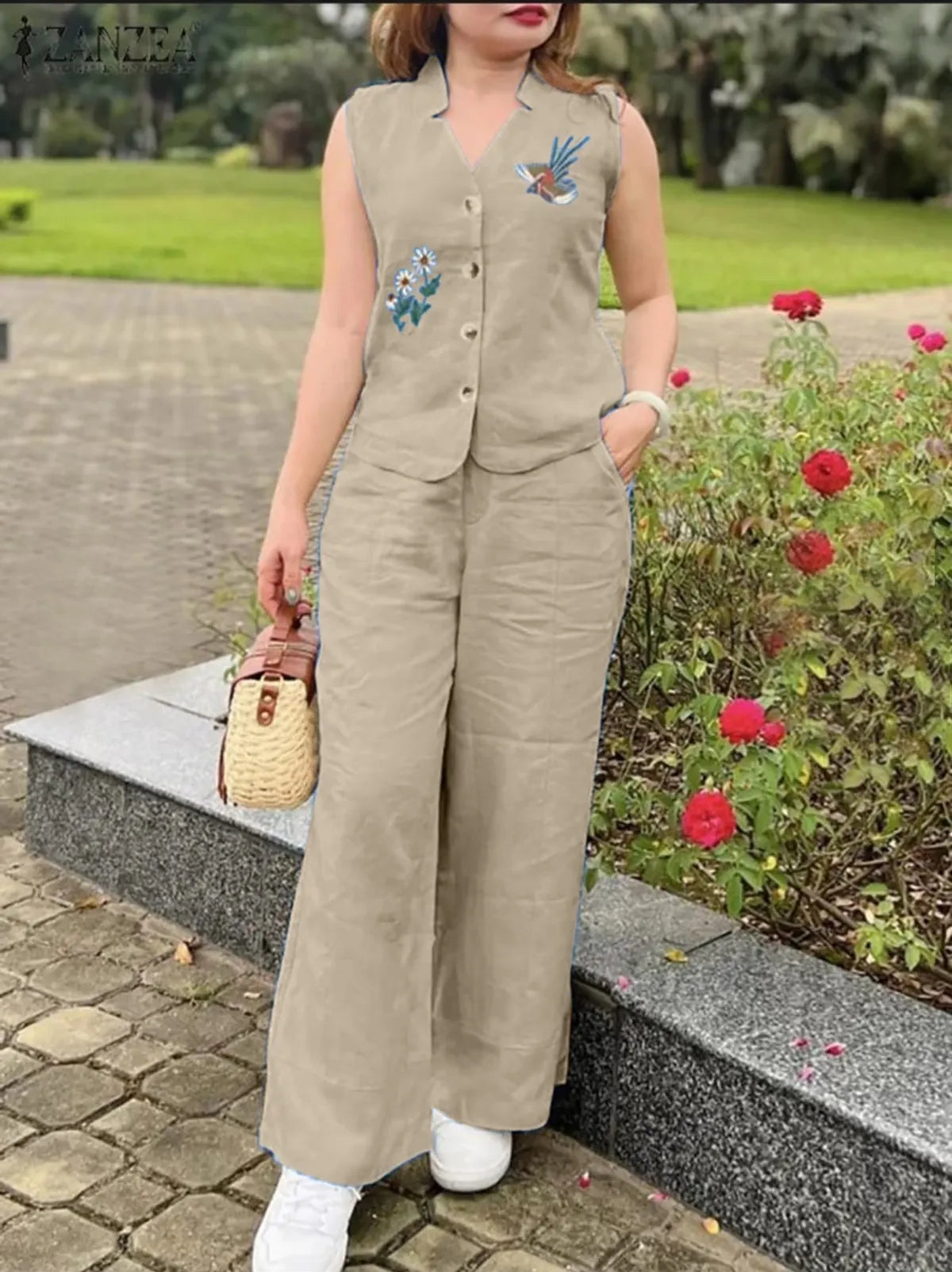 Sleeveless Embroidered Co-ord sets