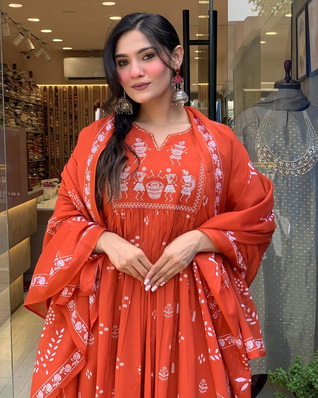 Women designer cotton kurta pant with dupatta sets