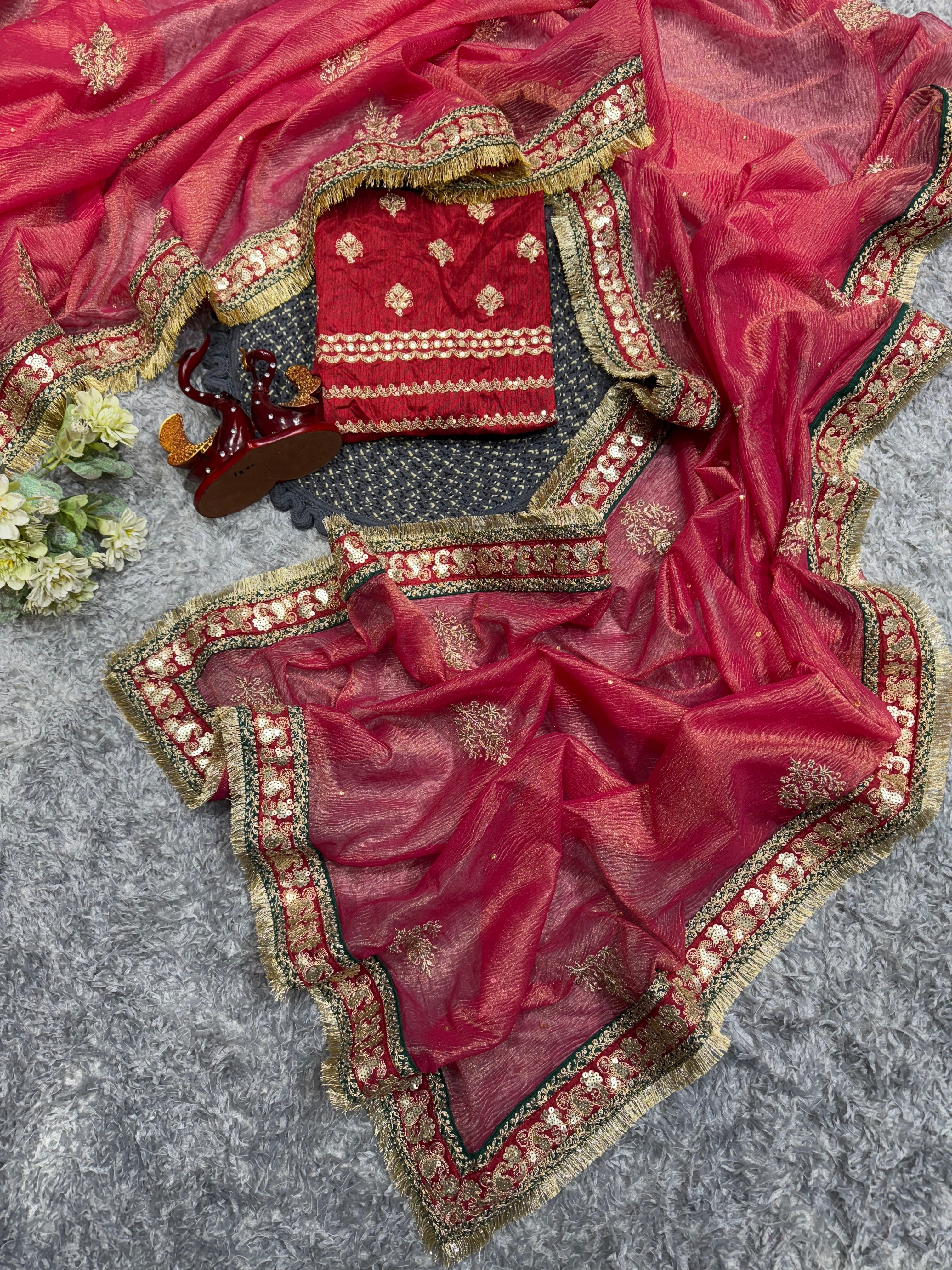 Bollywood Designer Red Saree