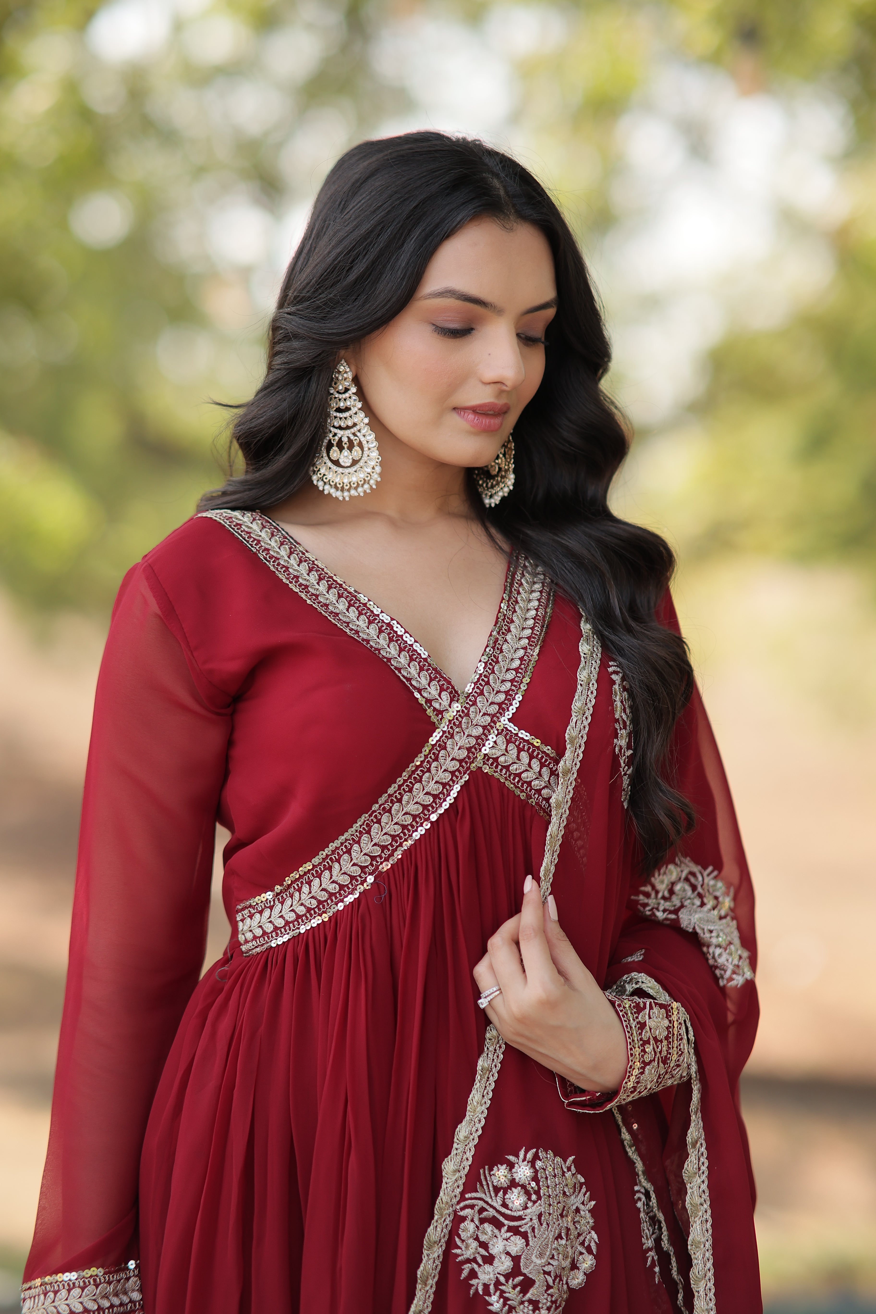 Premium Alia Cut Gown With Dupatta Set
