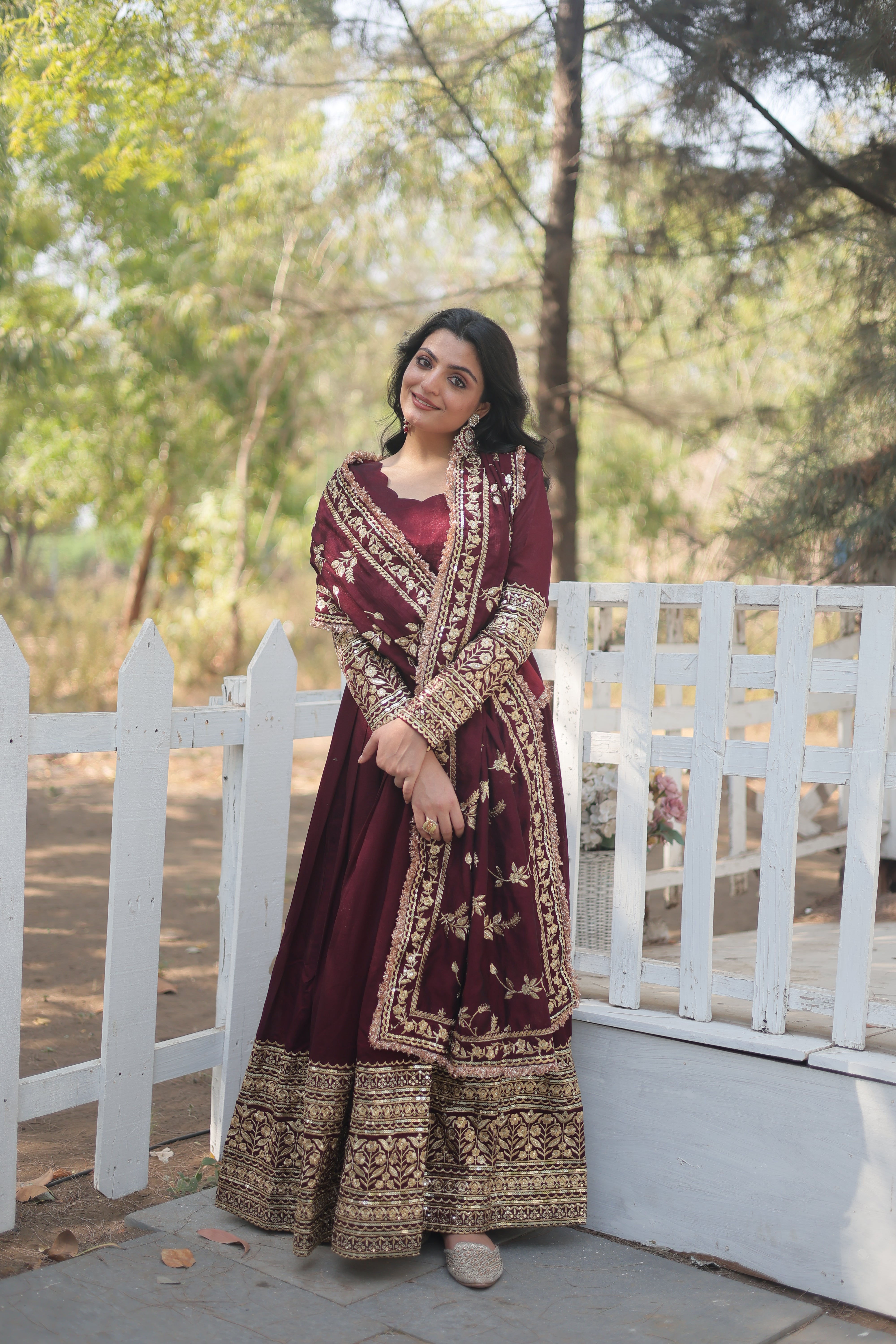 Beautiful Shimmer Gown With Dupatta