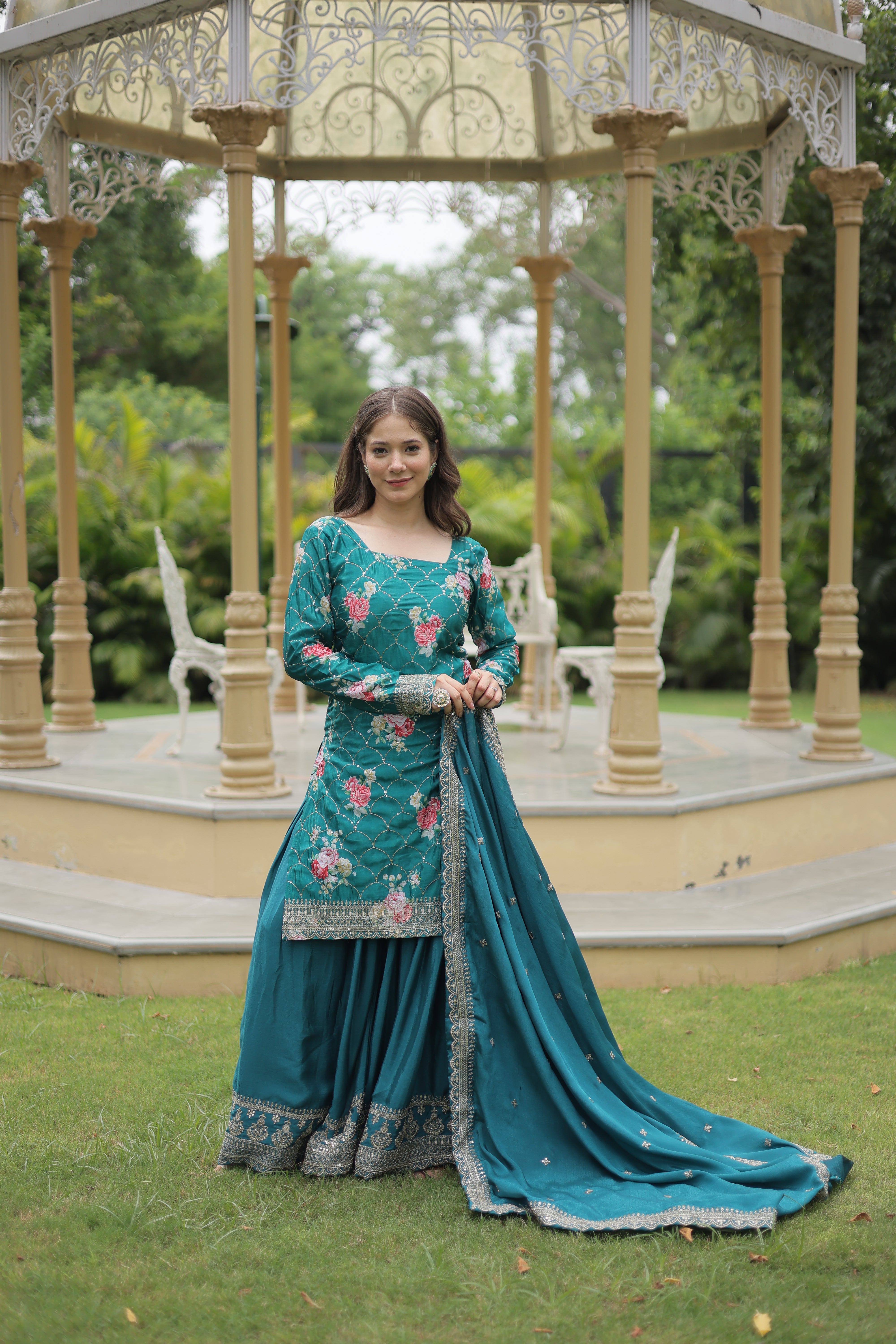 DESIGNER READYMADE KURTI PLAZO DUPATTA SET
