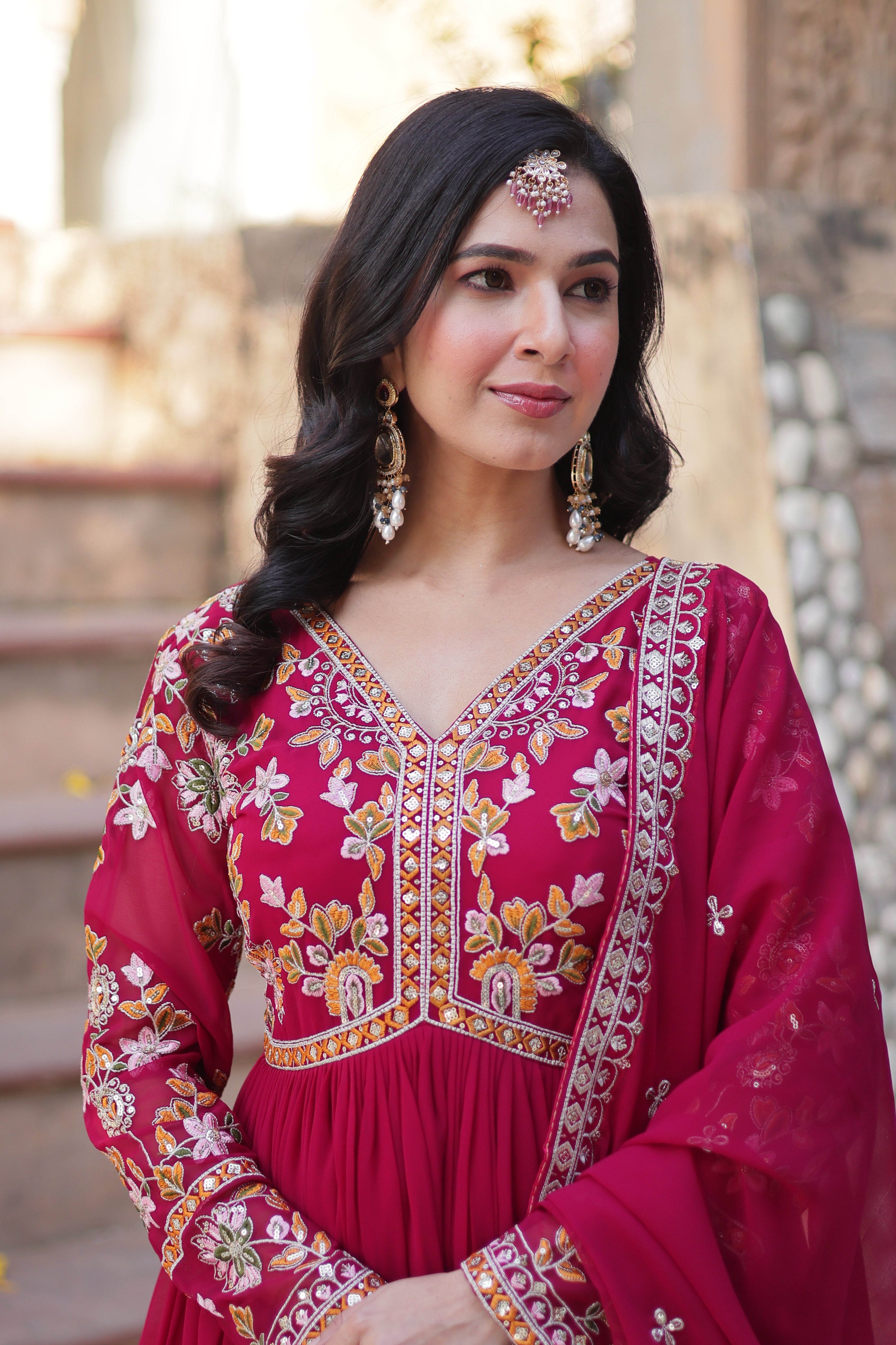 Premium Designer Readymade Flare Gown With Dupatta