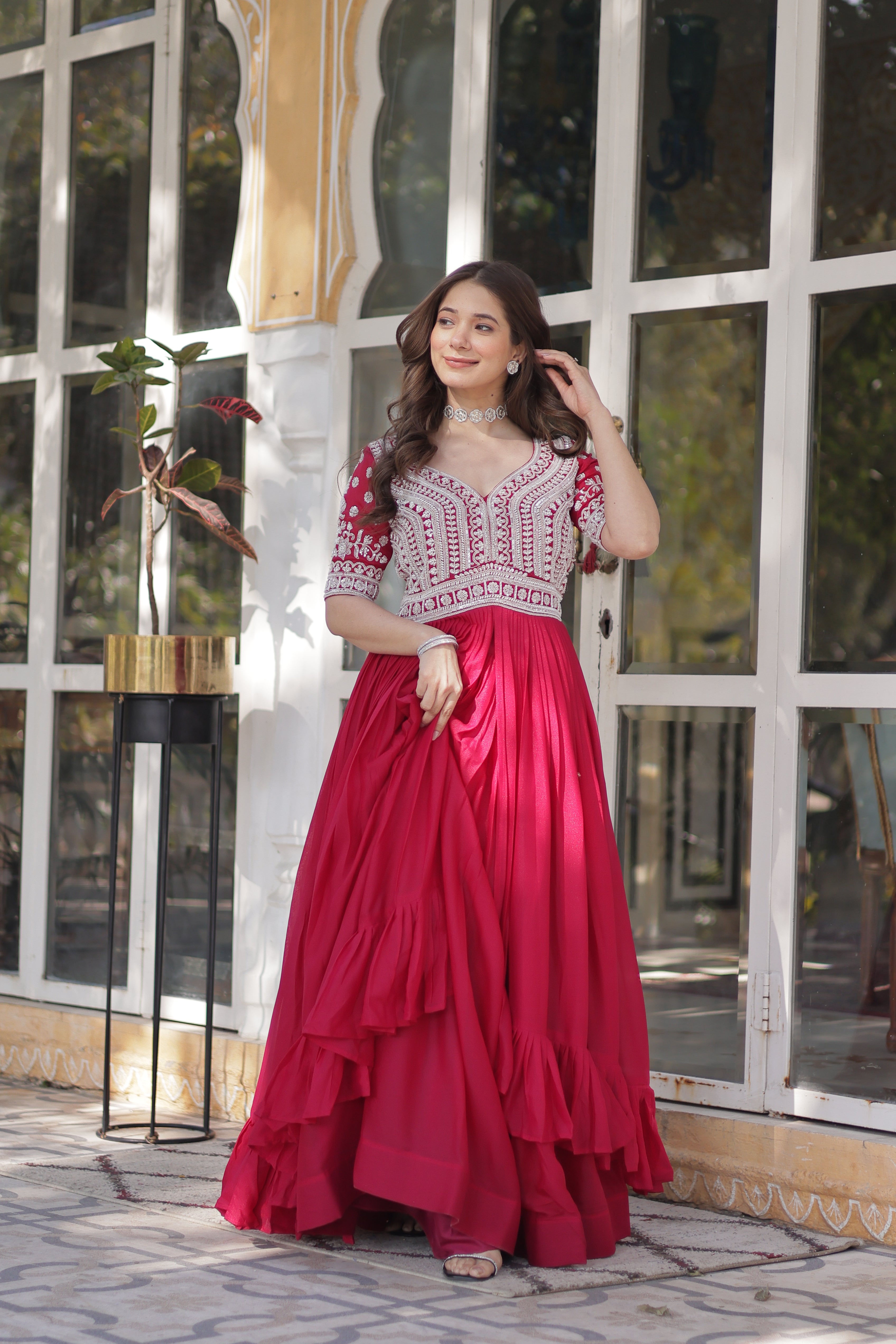 Beautiful Lehenga With Readymade Slit Cut Long Kurti Set