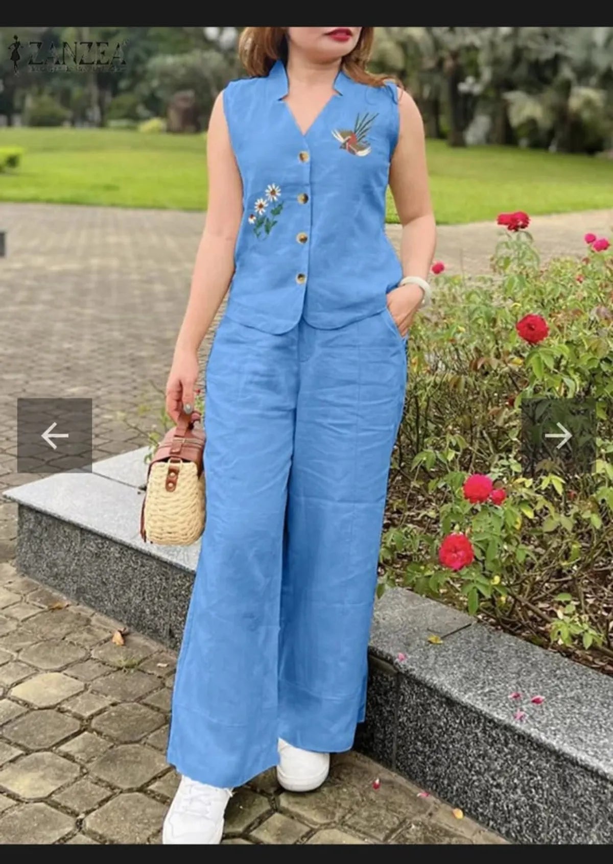 Sleeveless Embroidered Co-ord sets