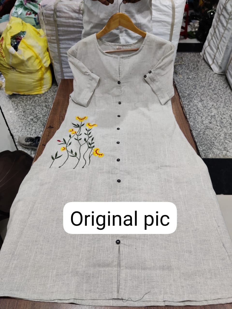 Women Grey Cotton Midi Dress