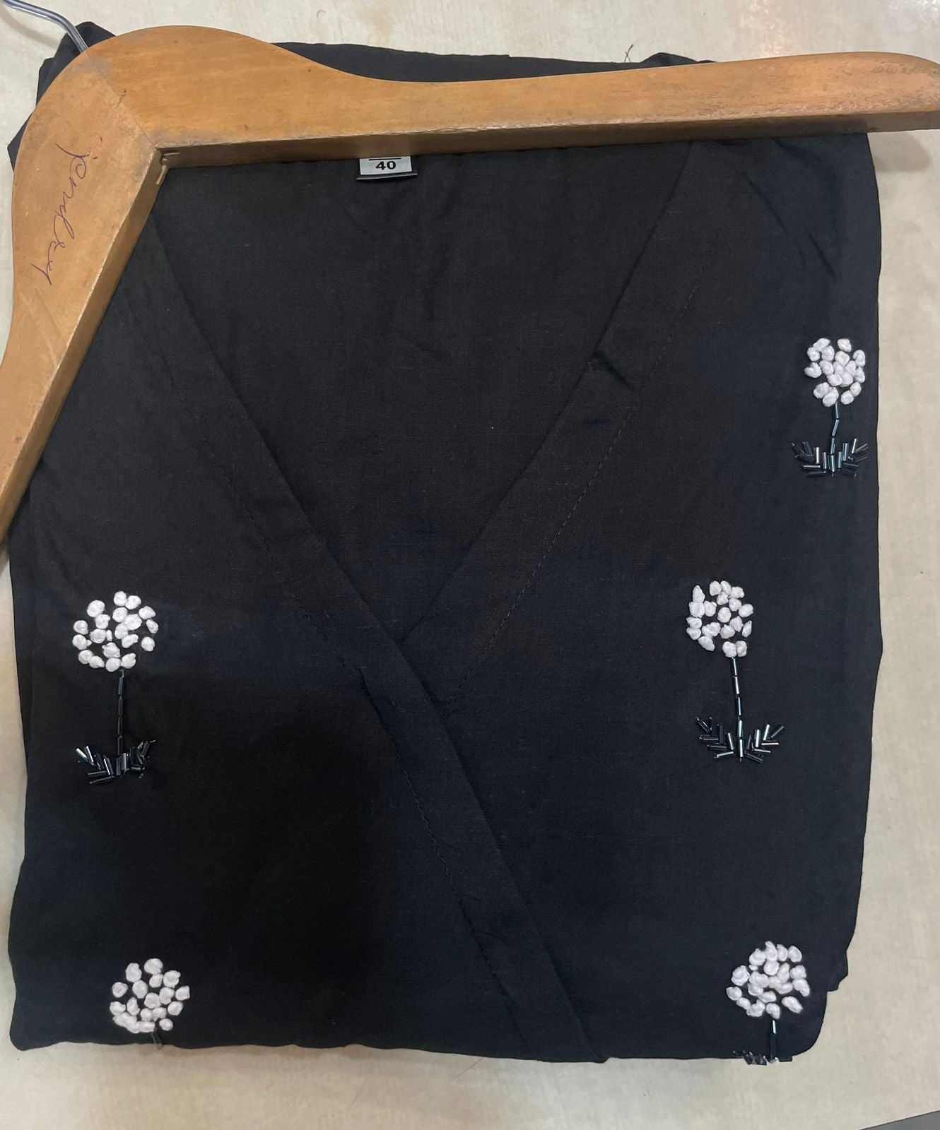 Women Cotton Black Midi Dress