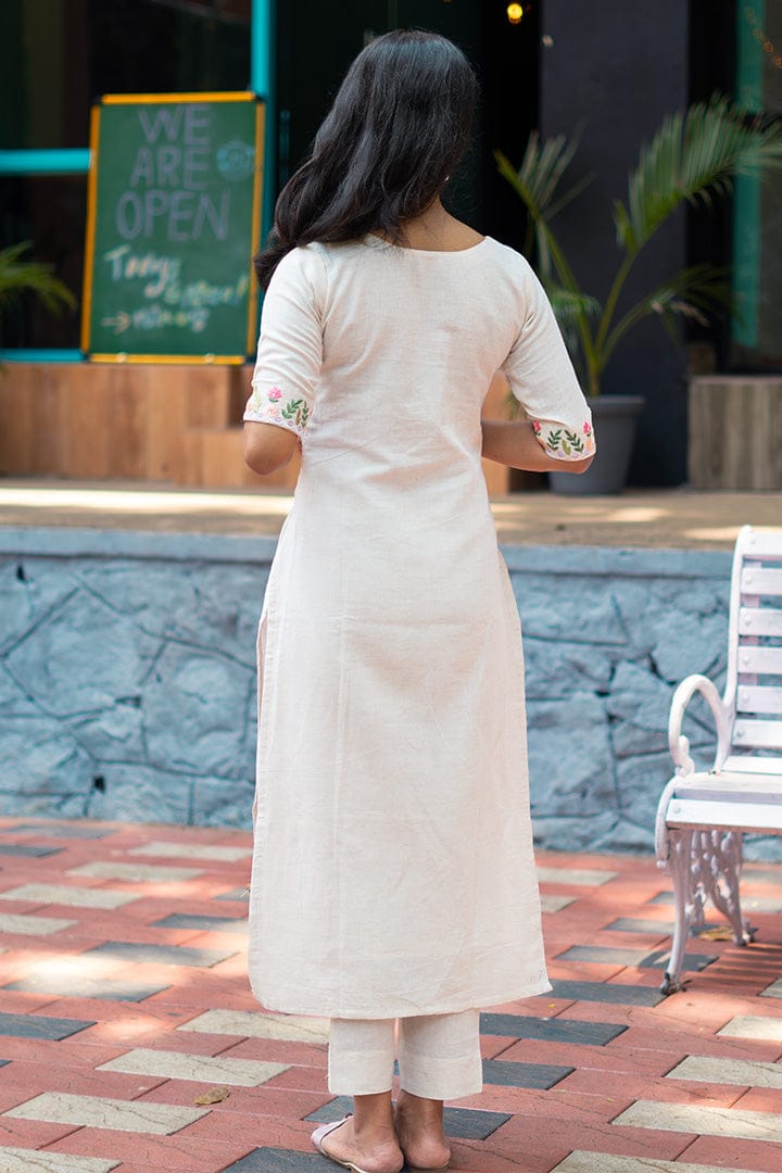 Classy Cotton Flex Off-White Kurta Set