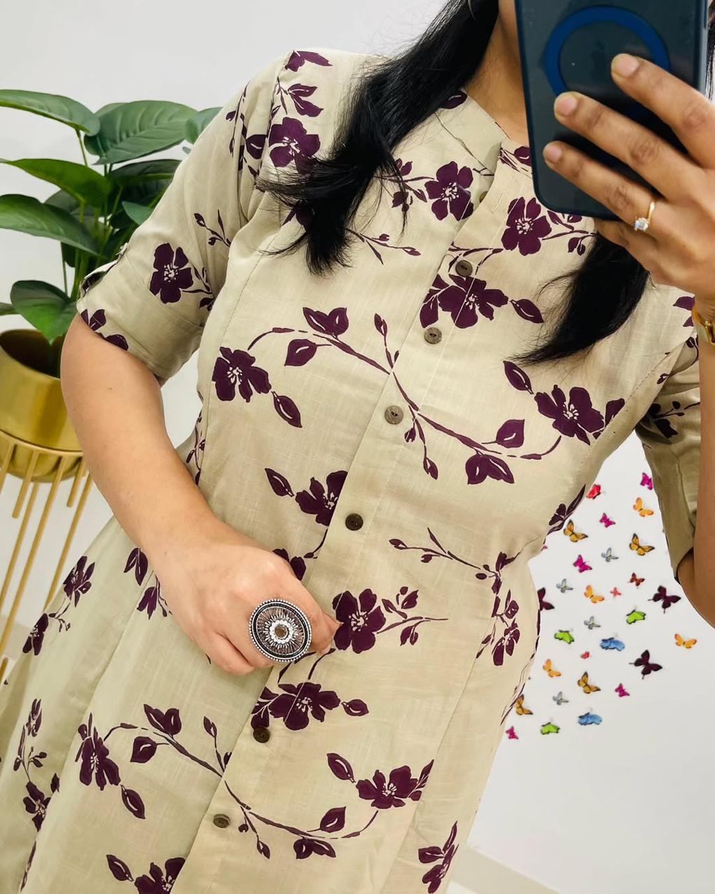 cotton co-ord set, florral kurta set, Muktanshh 