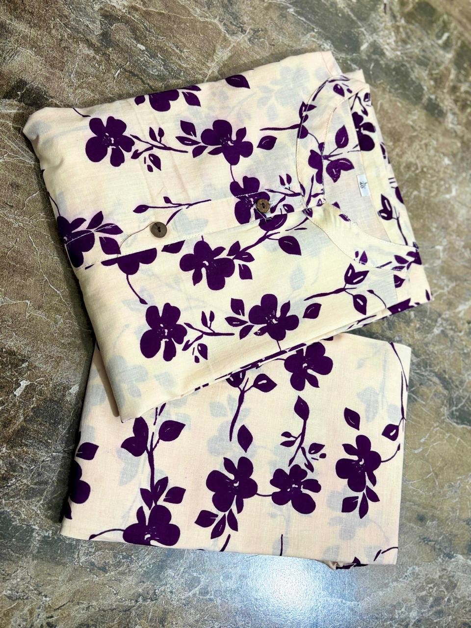 cotton co-ord set, florral kurta set, Muktanshh 