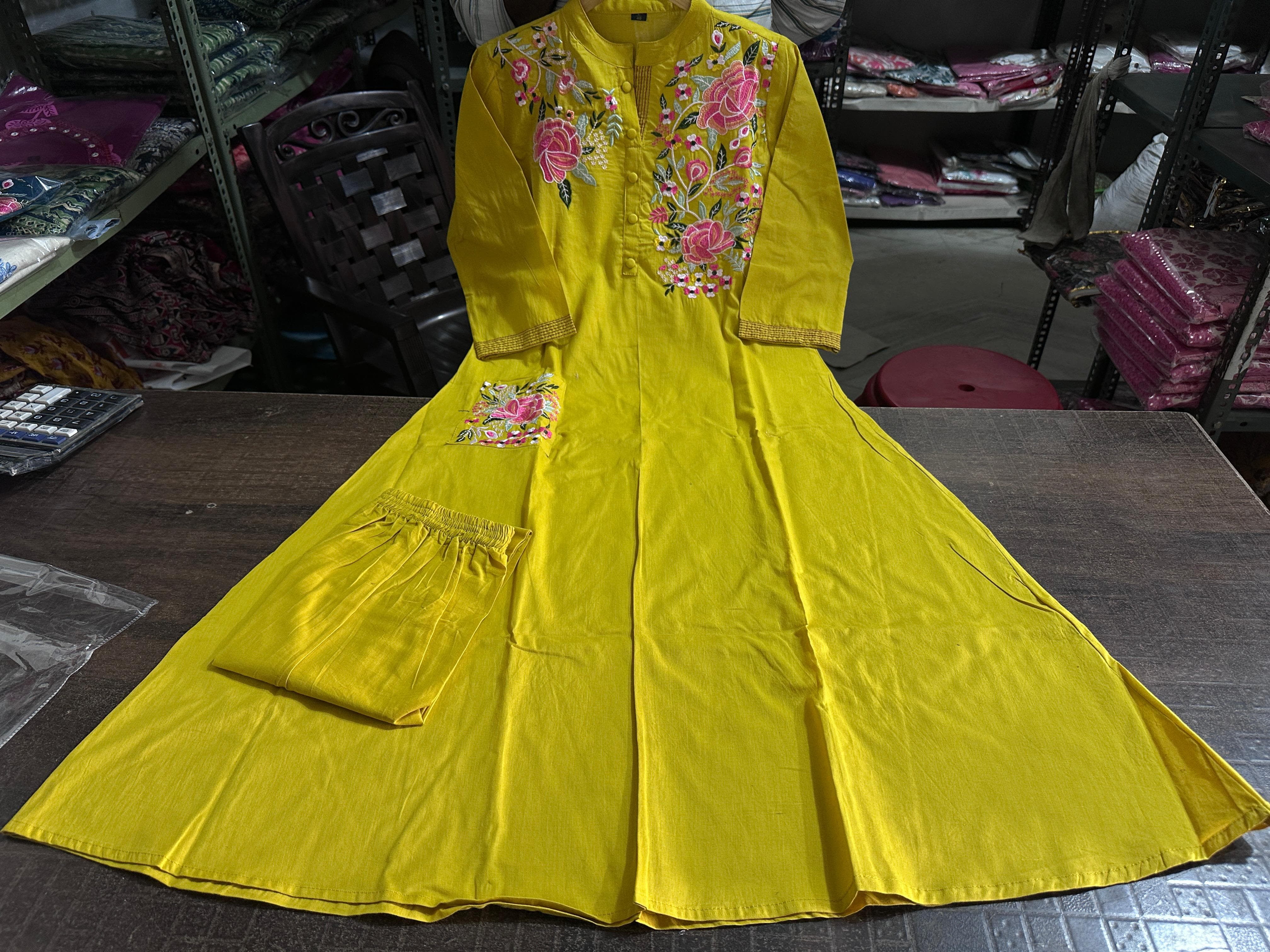 embroidery kurti, cotton kurti pant, Muktanshh 