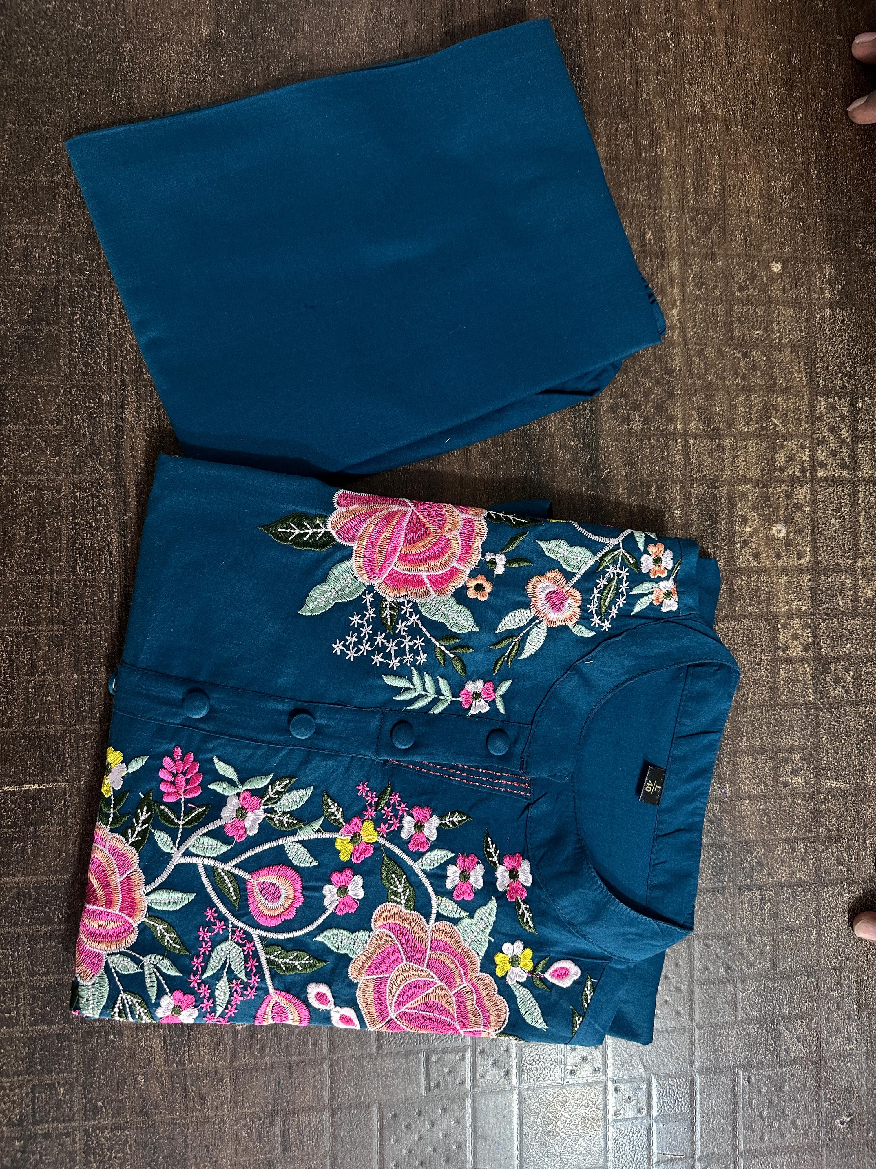 Embroidery kurta set, cotton kurta, Muktanshh 
