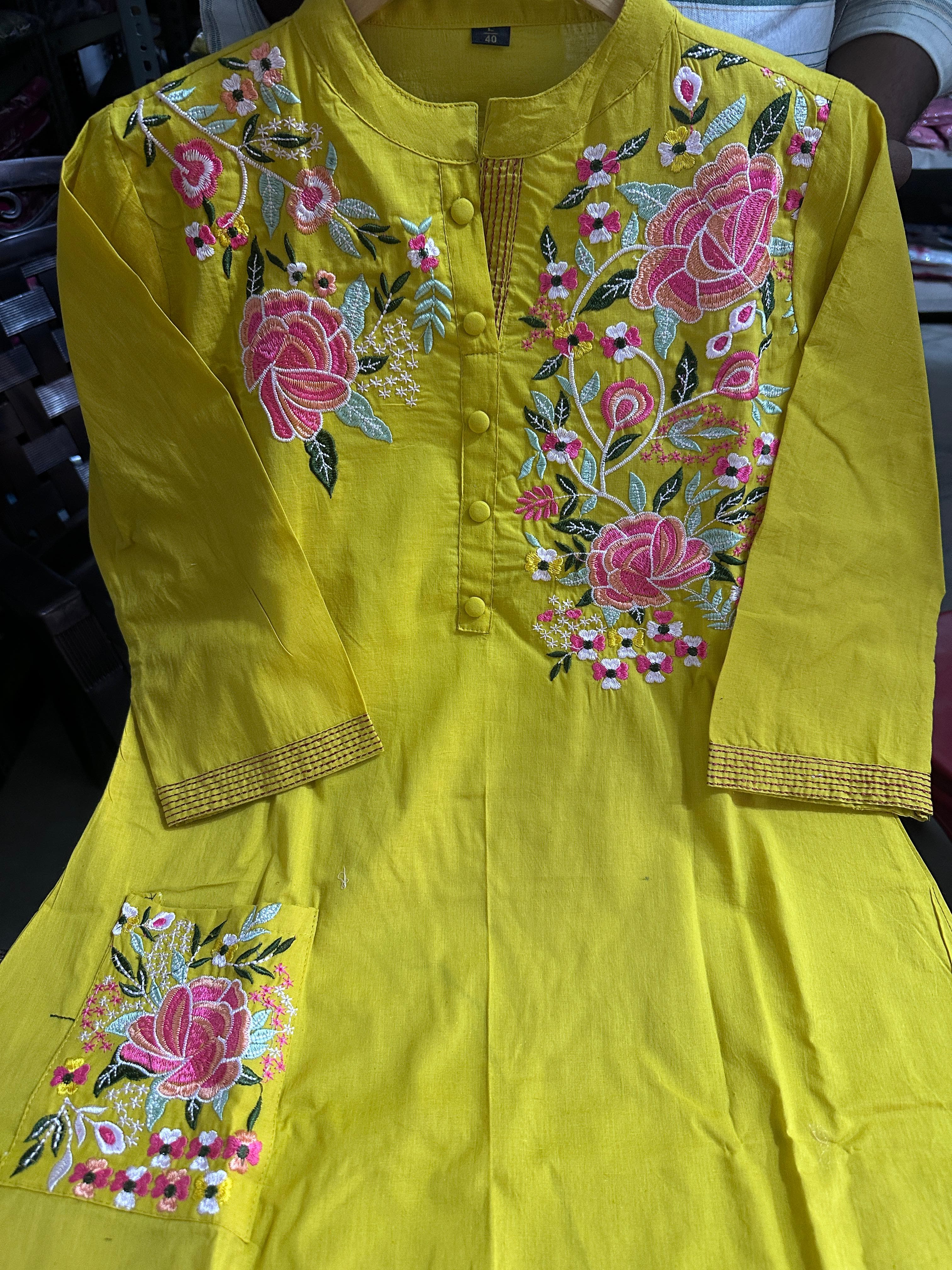 embroidery kurti, cotton kurti pant, Muktanshh 