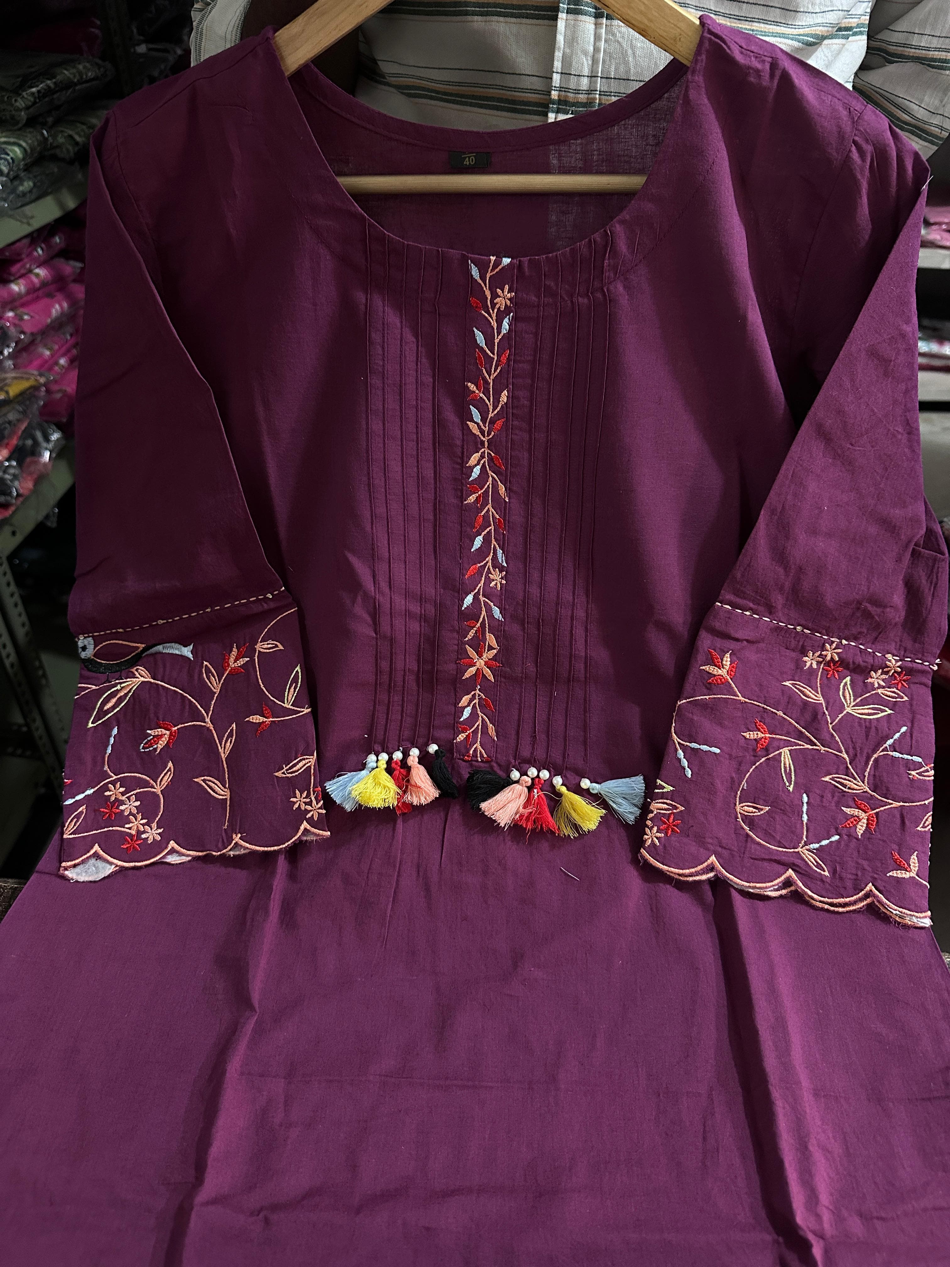 Embroidery kurta set, cotton kurta set, Muktanshh 
