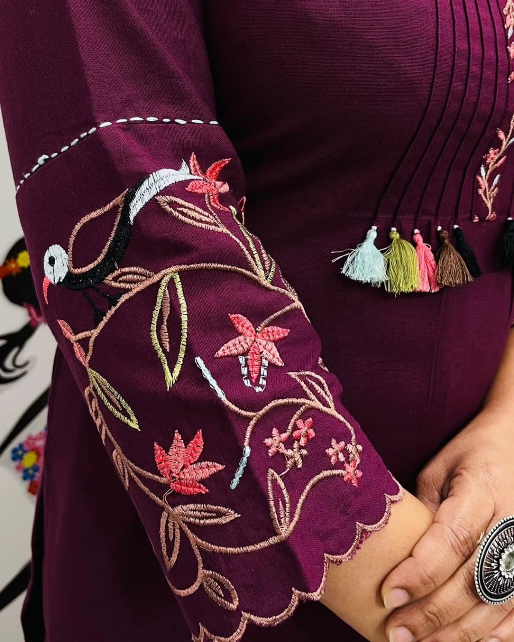 Embroidery kurta set, cotton kurta set, Muktanshh 