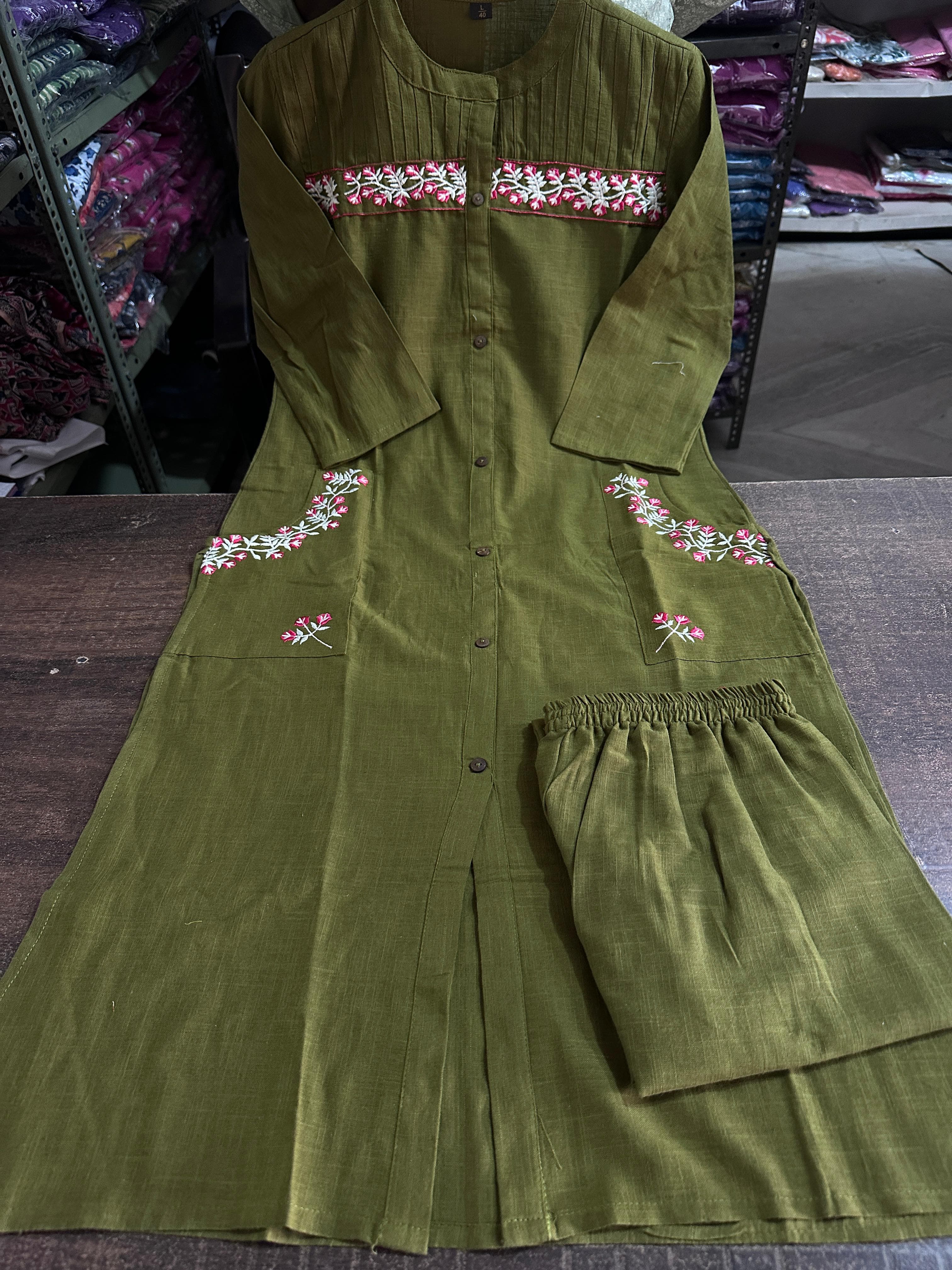 Kurta set, cotton embroidered kurta set, Muktanshh 