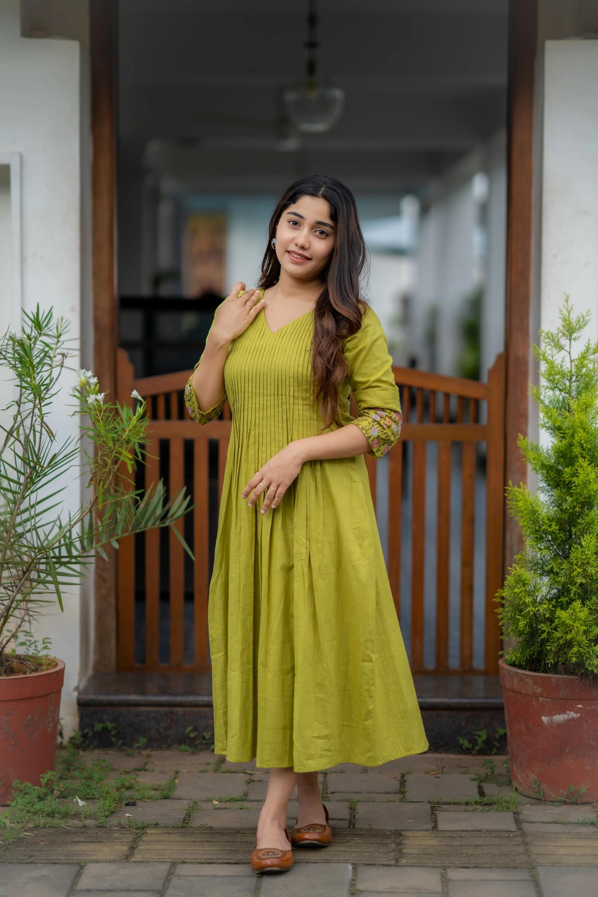 Pure Cotton Stitched Flared A-line Gown kurta