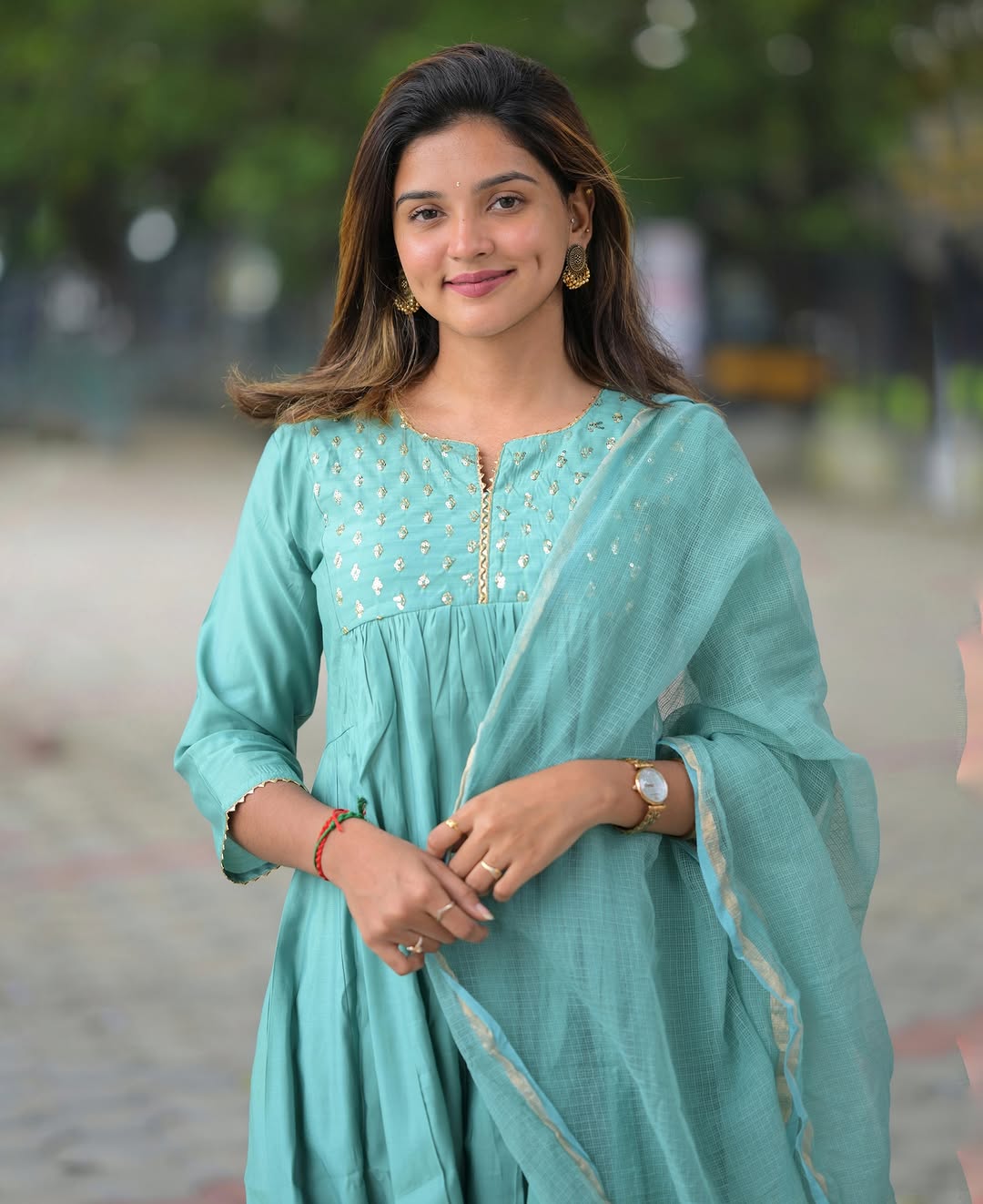 Beautiful Heavy Anarkali Kurti Pant Dupatta Set