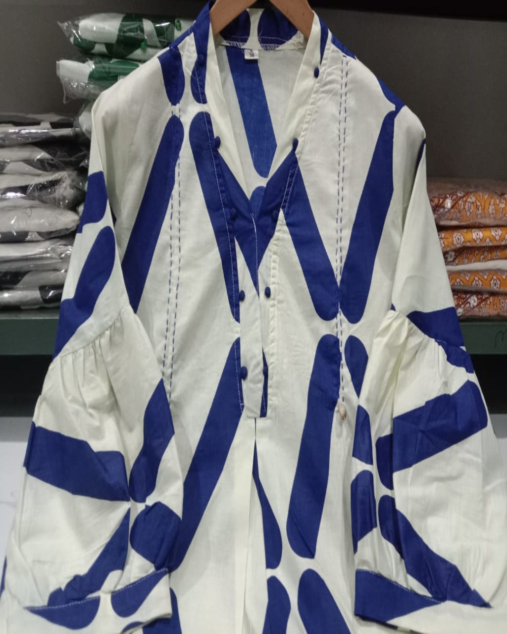 Beautiful Blue Cotton Kurta Pant Set