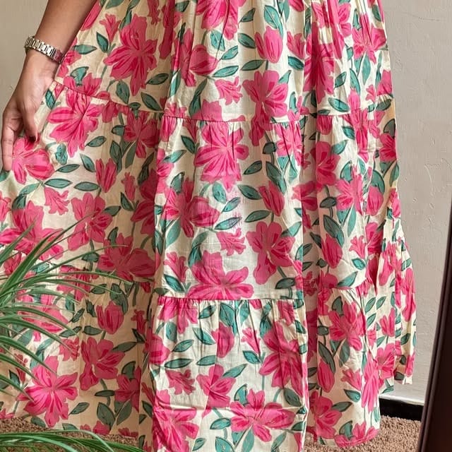 Beautiful Multi Color Cotton Midi Dress