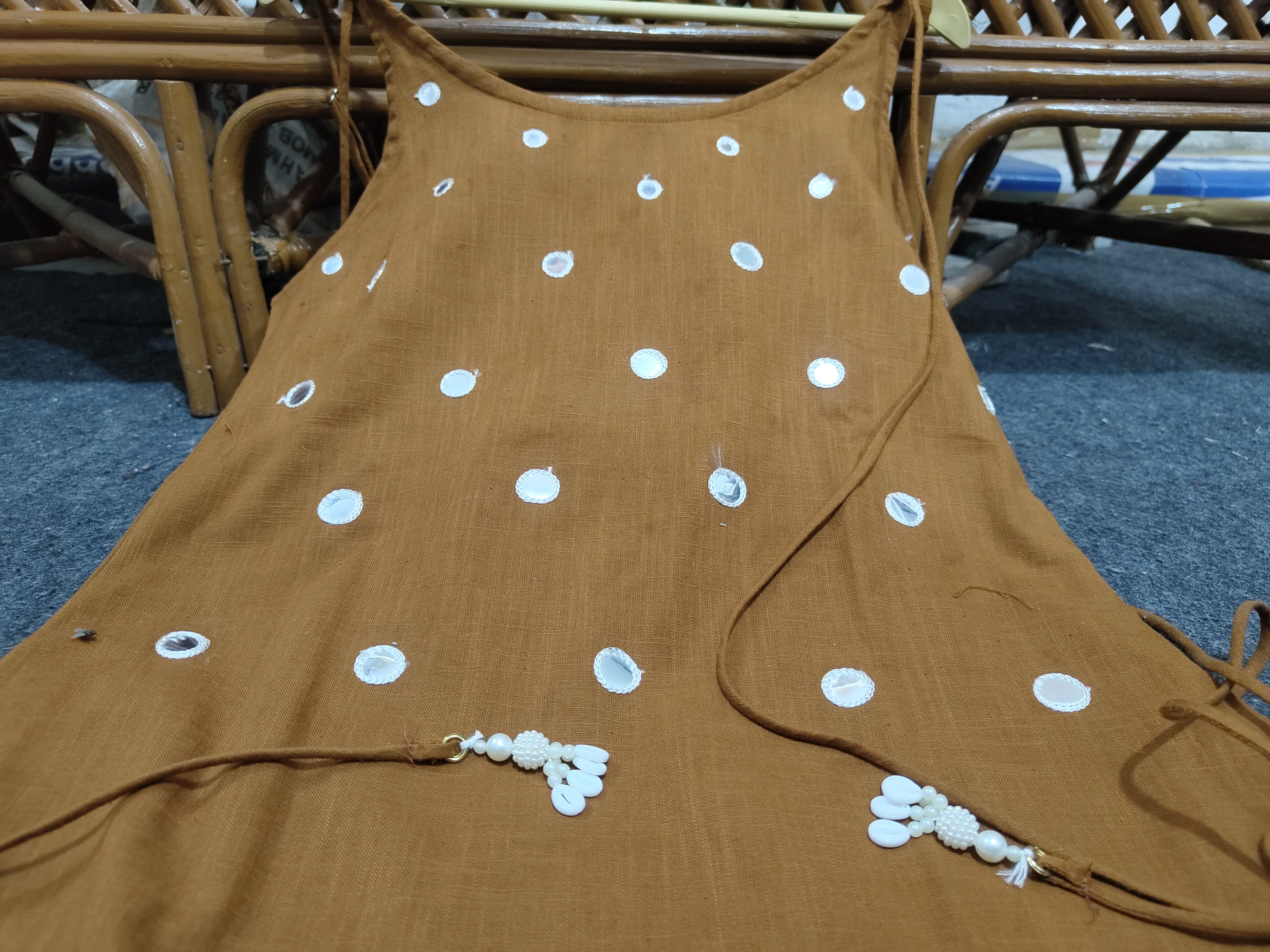 Beautiful Orange Slub Cotton Cord Set