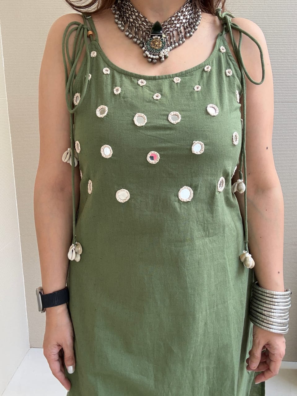 Beautiful Green Slub Cotton Cord Set