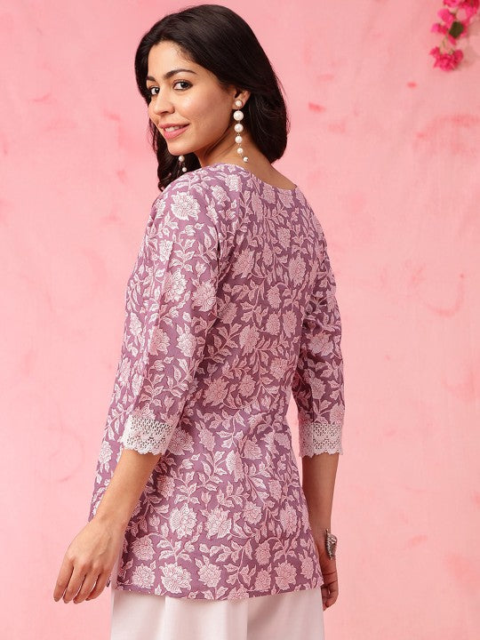 Women printed rayon top