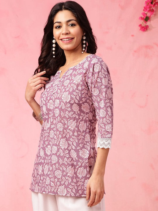 Women printed rayon top