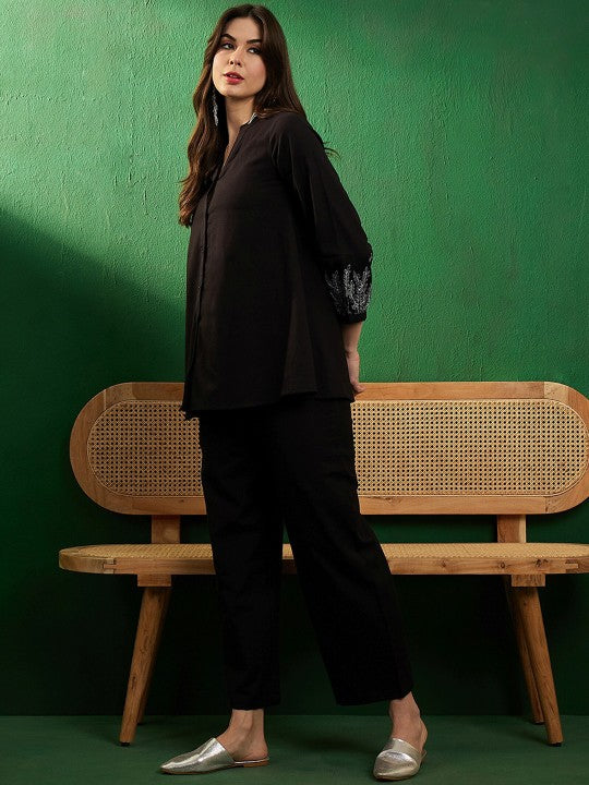 Women’s v neck shirt with palazzo co-ord sets