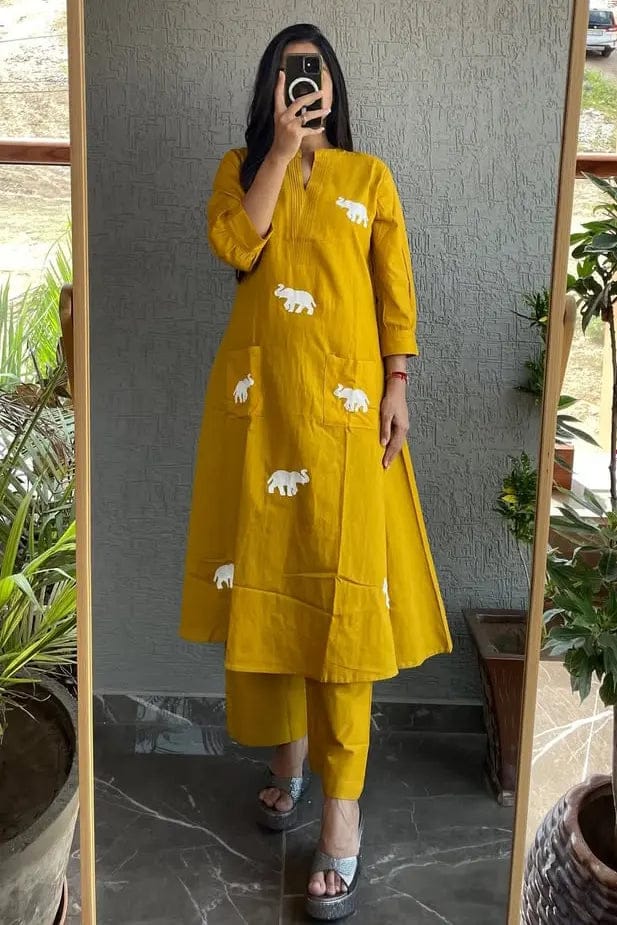 Cotton kurta pant set for women
