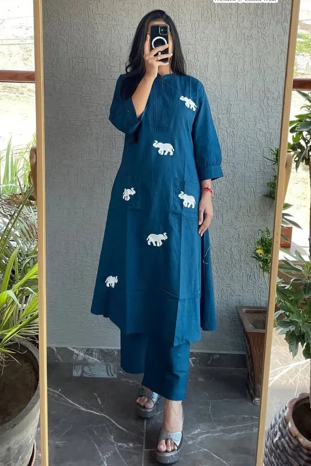 Cotton kurta pant set for women