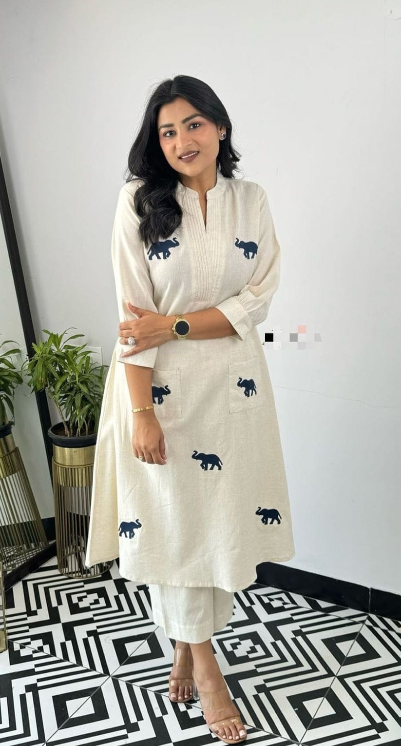 Cotton kurta pant set for women