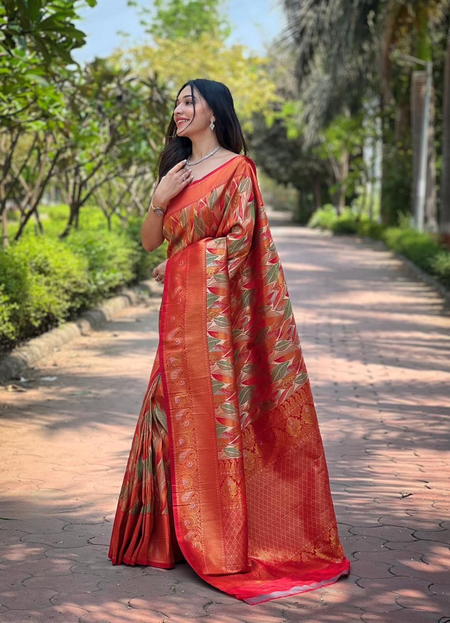Traditional Kanchipattu Silk Saree with Zari