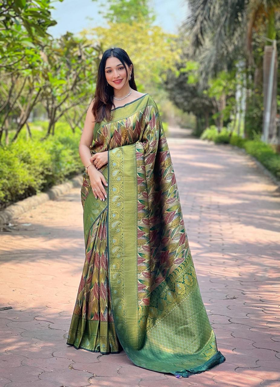Traditional Kanchipattu Silk Saree with Zari