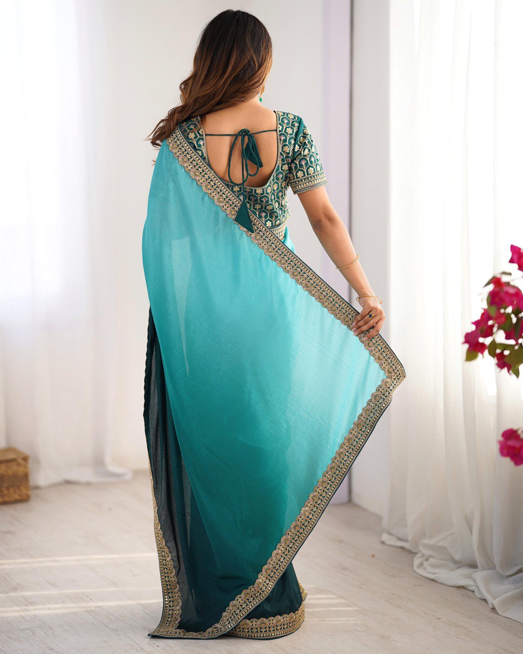 Pure Elegant Sequence Work Saree