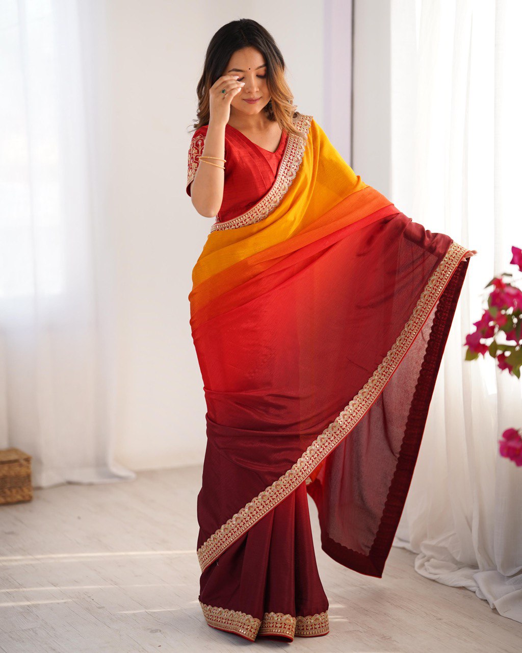 Pure Elegant Sequence Work Saree